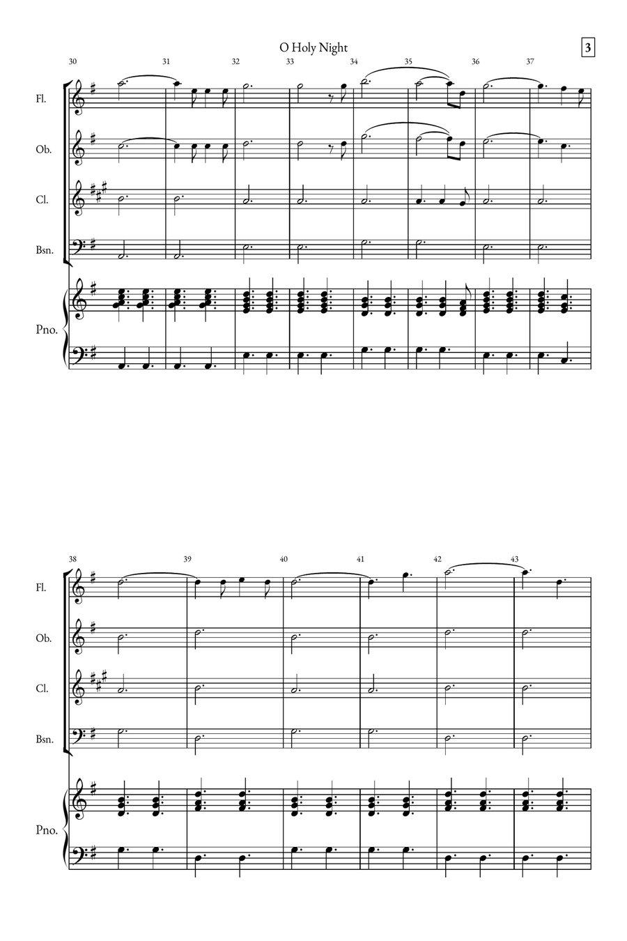 O Holy Night Small Ensemble scores gallery preview page 3