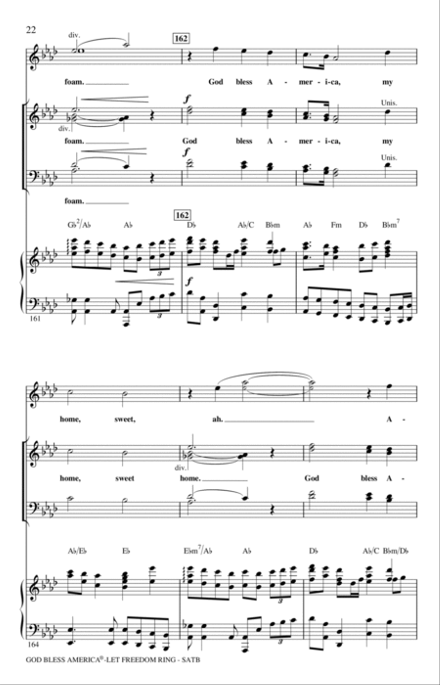 God Bless America (Let Freedom Ring) (Medley) 4-Part scores gallery preview page 21