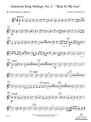 American Song Settings, No. 2: (wp) B-flat Contrabass Clarinet