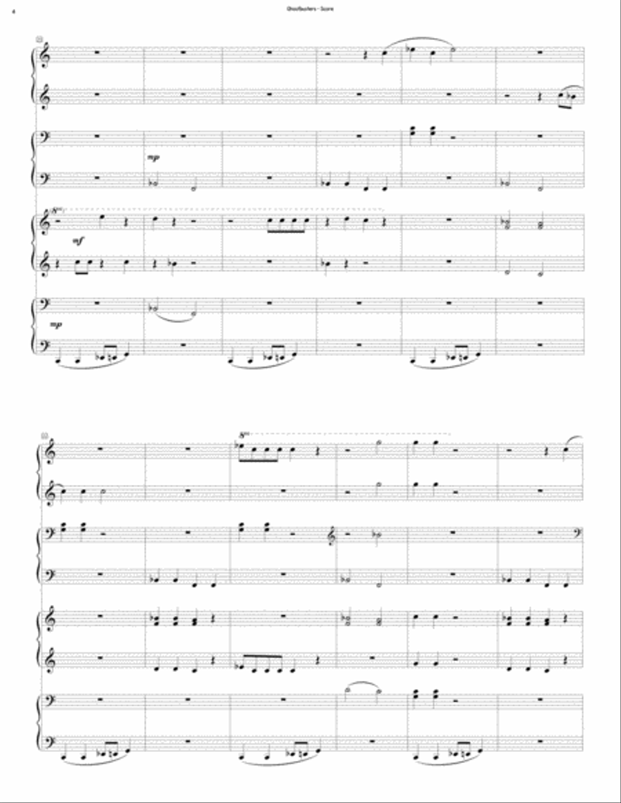 Ghostbusters 2 Pianos, 4-Hands scores gallery preview page 4