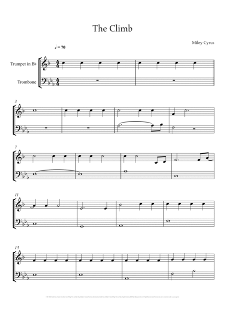 The Climb The Climb Brass Duet scores gallery preview page 2