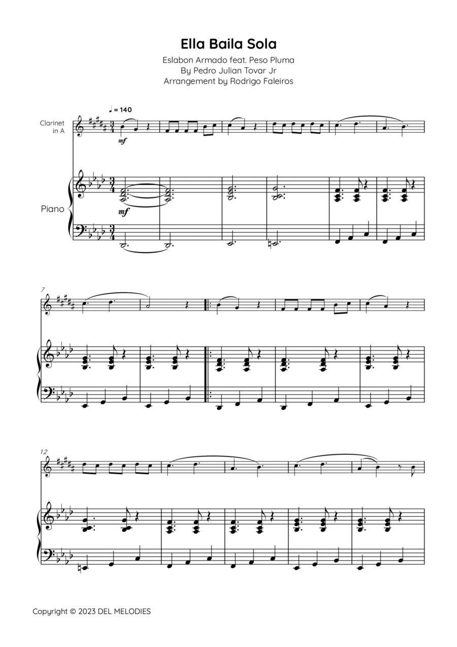 Ella Baila Sola Ella Baila Sola A Clarinet scores gallery preview page 1