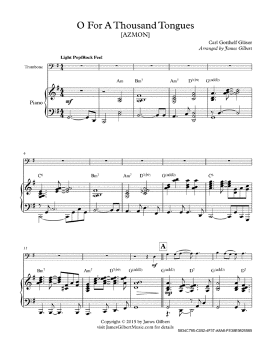O For A Thousand Tongues O For A Thousand Tongues Piano scores gallery preview page 2