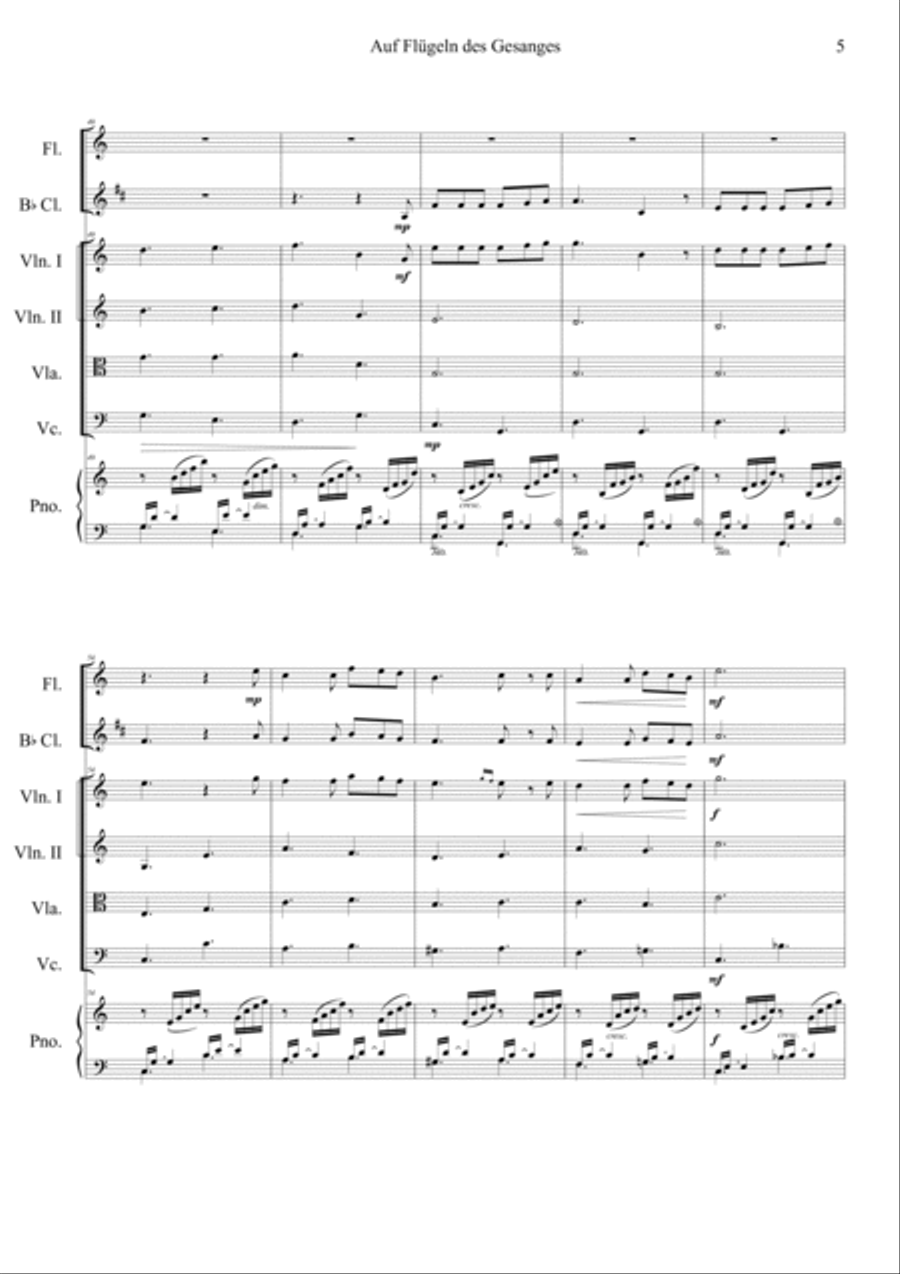 Auf Flugeln des Gesanges Auf Flugeln des Gesanges Orchestra scores gallery preview page 5