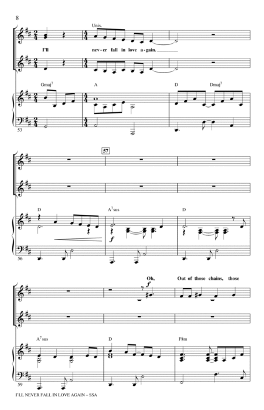 I'll Never Fall In Love Again (arr. Ed Lojeski) SSA scores gallery preview page 7