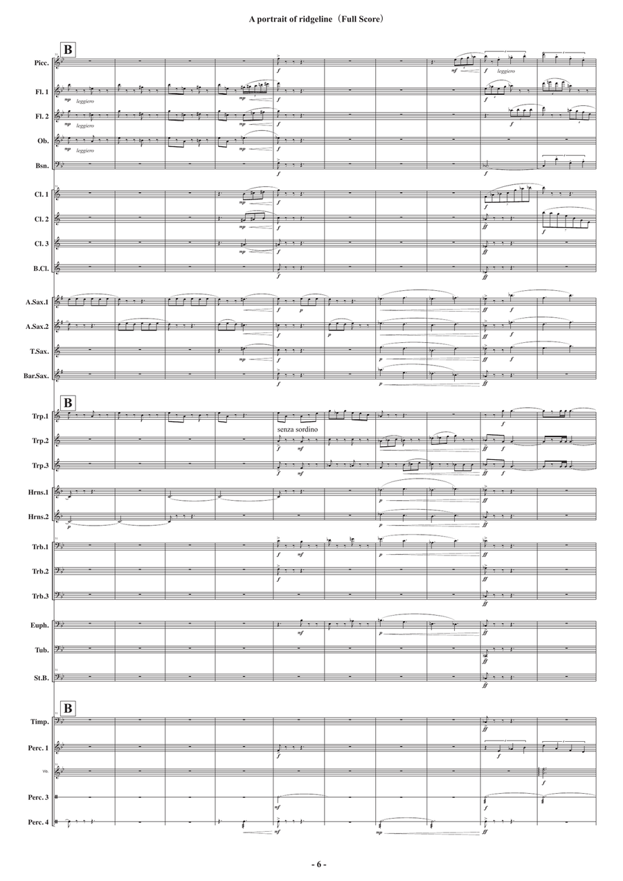 A portrait of ridgeline [Concert Band] - Score Only Concert Band scores gallery preview page 6