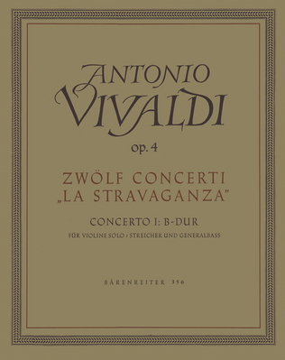 Book cover for La Stravaganza, No. 1 B flat major, Op. 4/1 Fa I, 180