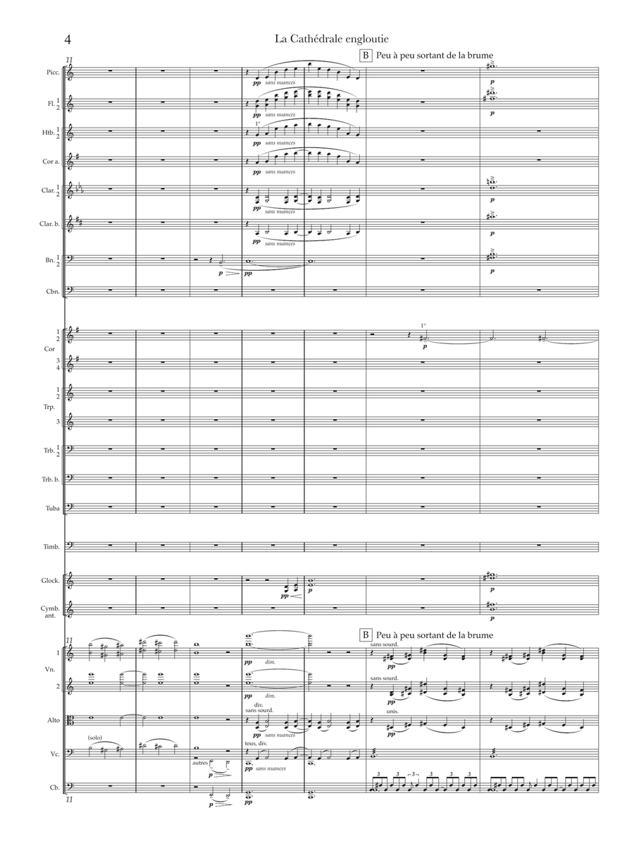 The Sunken Cathedral (La Cathédrale engloutie) Full Orchestra scores gallery preview page 6