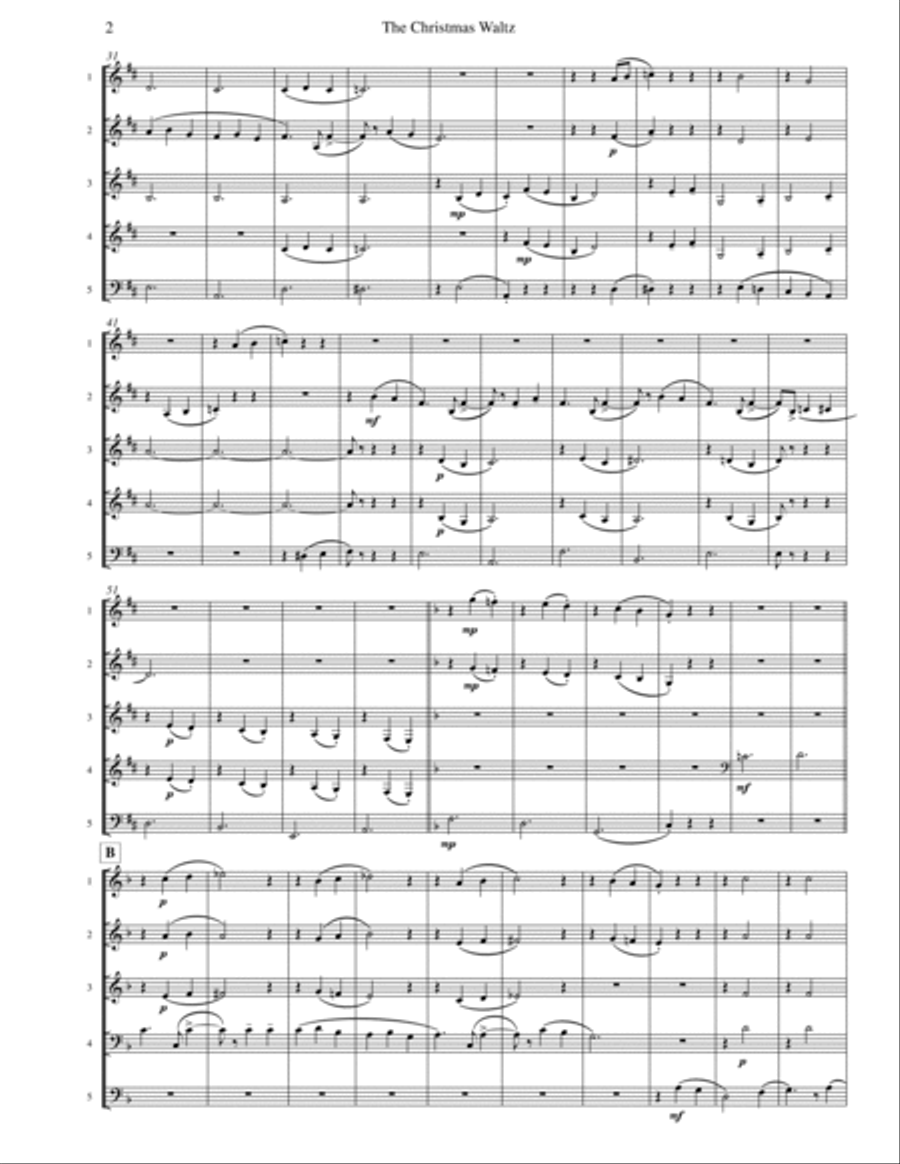The Christmas Waltz Clarinet Quintet scores gallery preview page 3