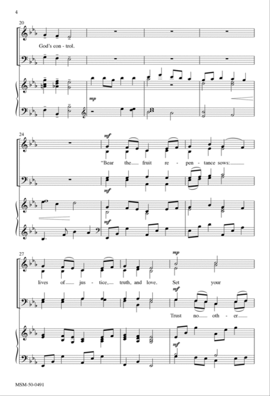 Wild and Lone the Prophet's Voice 4-Part scores gallery preview page 4