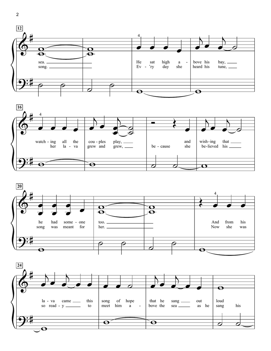 Lava (from Lava) Lava (from Lava) Easy Piano scores gallery preview page 2
