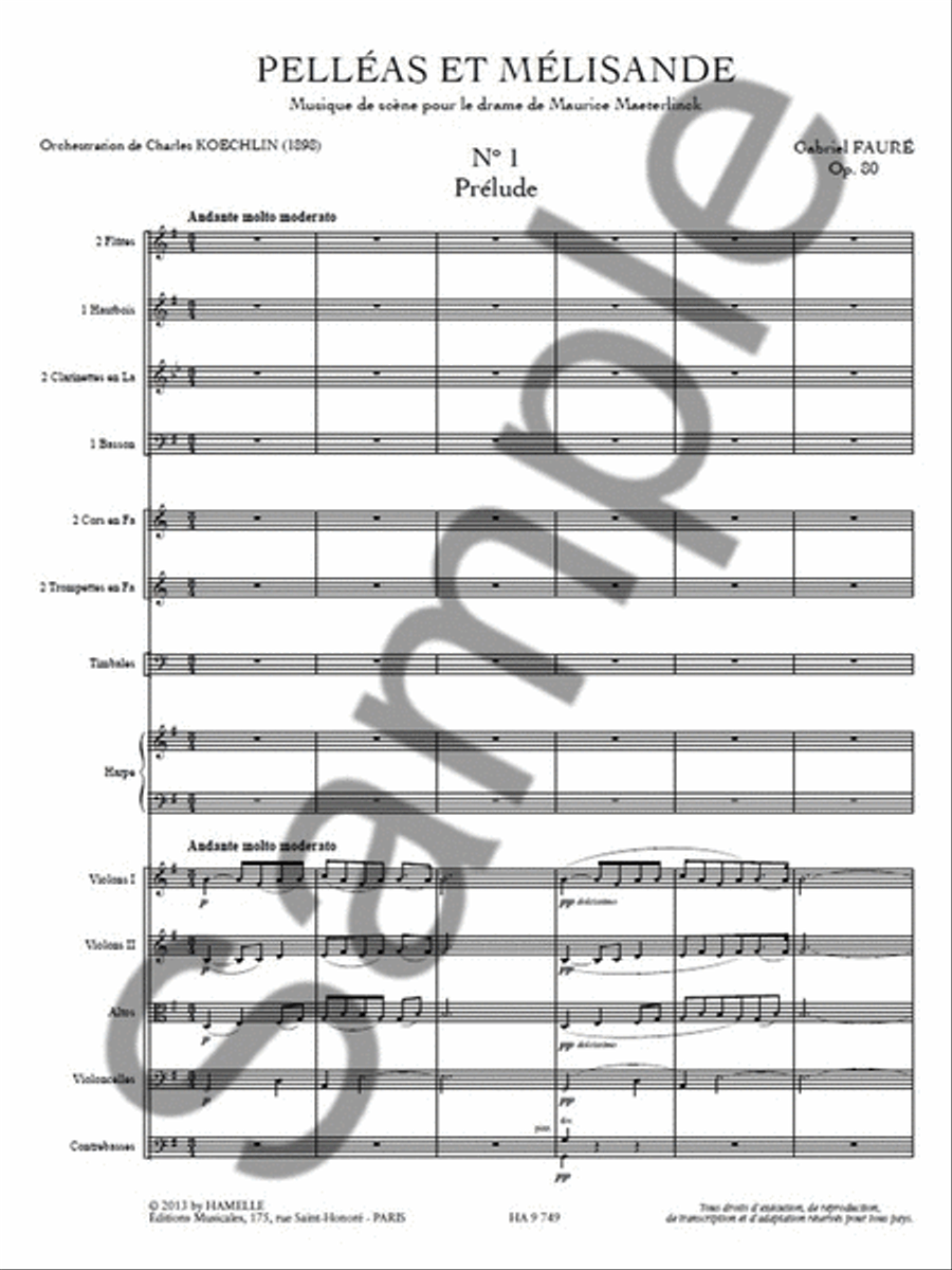 Gabriel Faure- Pelleas Et Melisande Orchestra scores gallery preview page 2