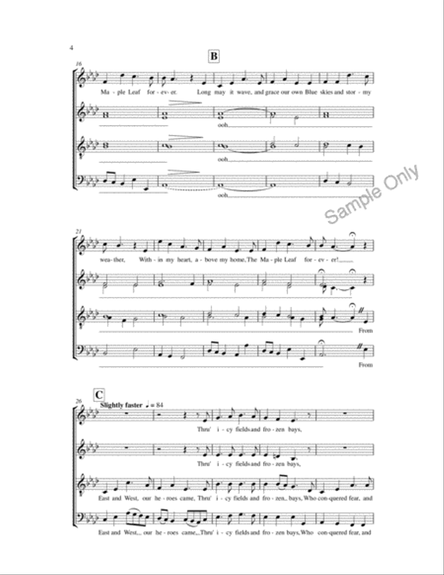 Maple Leaf Forever 4-Part scores gallery preview page 3