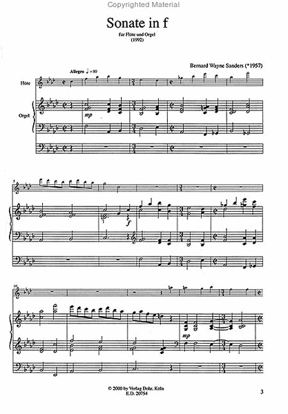 Sonate in f für Querflöte und Orgel (1992)