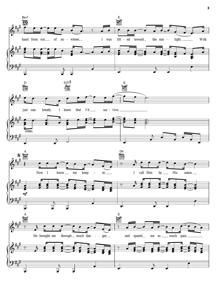 My Keeper Piano, Vocal, Guitar scores gallery preview page 3