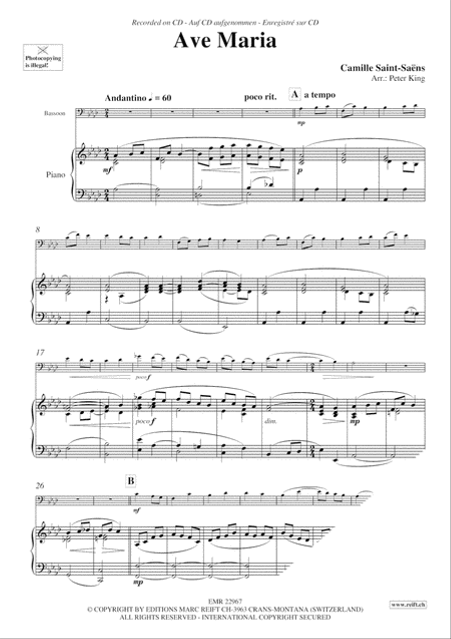 Ave Maria Bassoon Solo scores gallery preview page 4