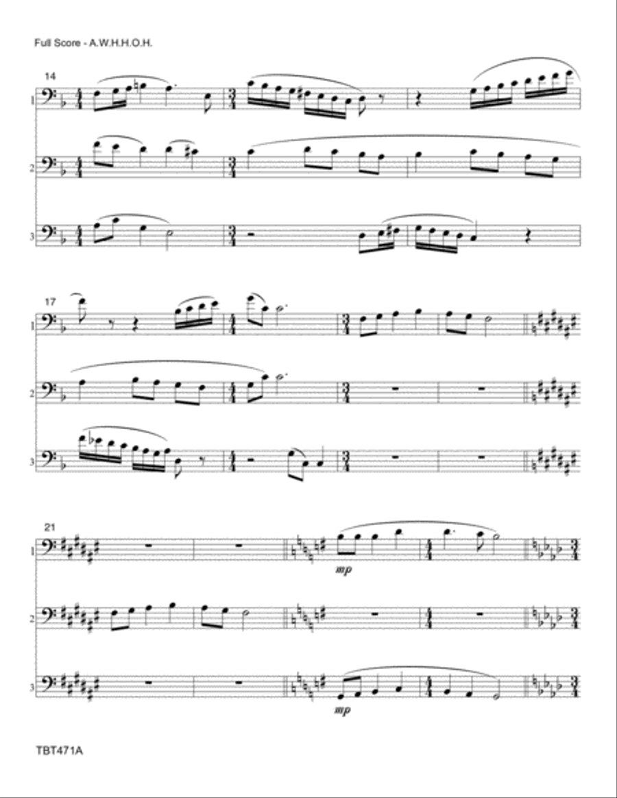 7 CHRISTMAS CAROLS for TROMBONE TRIO (unaccompanied) Trombone Trio scores gallery preview page 2