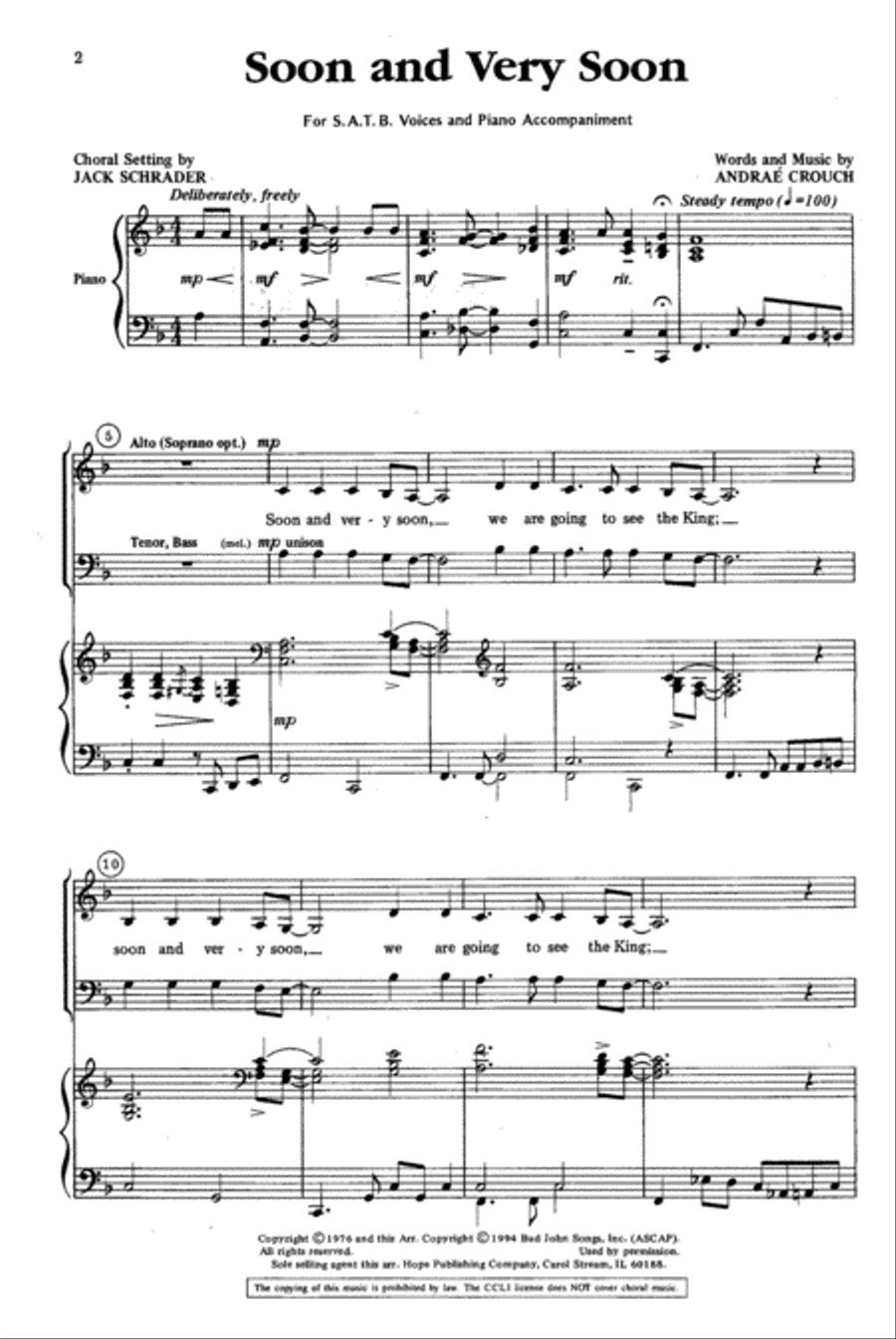 Soon and Very Soon Soon and Very Soon 4-Part scores gallery preview page 2