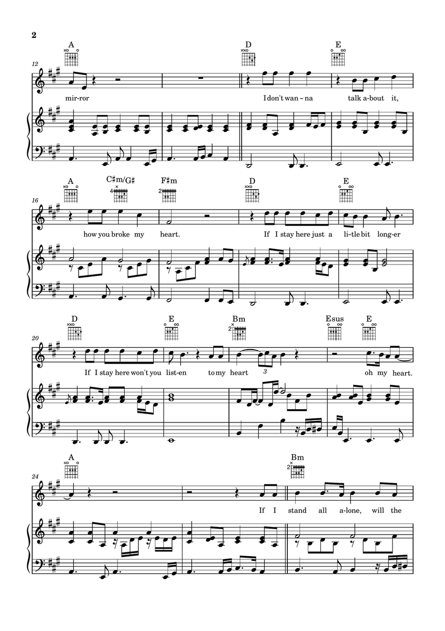 I Don't Want To Talk About It Piano, Vocal, Guitar scores gallery preview page 2