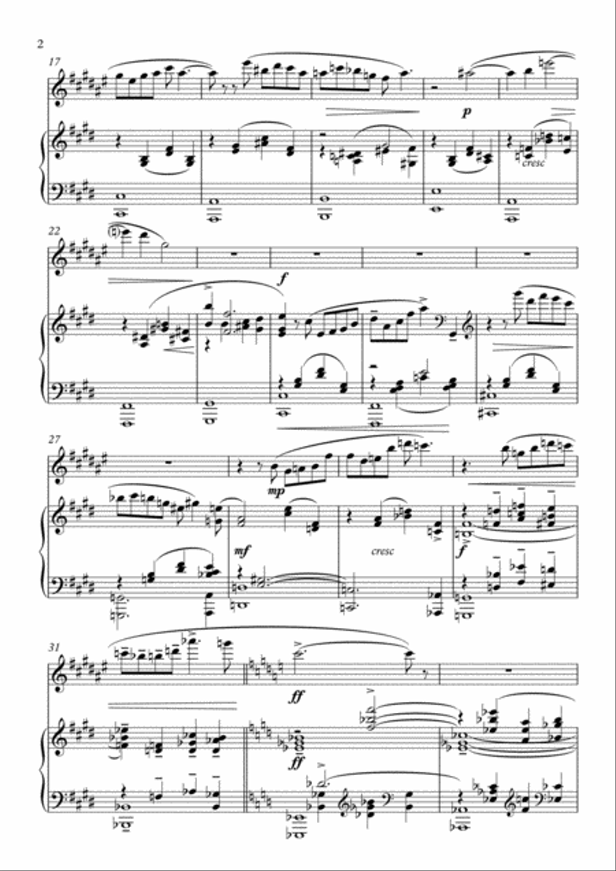 Grand Passacaglia for Clarinet and Piano Clarinet Solo scores gallery preview page 2