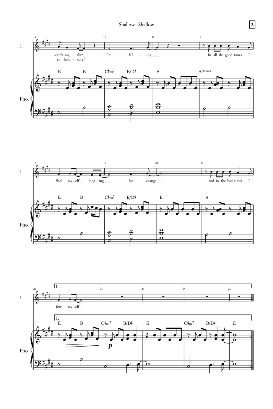 Shallow A Cappella scores gallery preview page 2