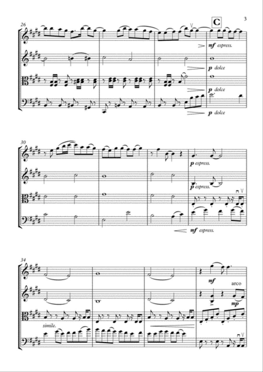 Cheerleader String Quartet scores gallery preview page 3