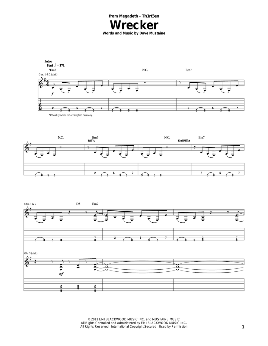 Wrecker Acoustic Guitar scores gallery preview page 1