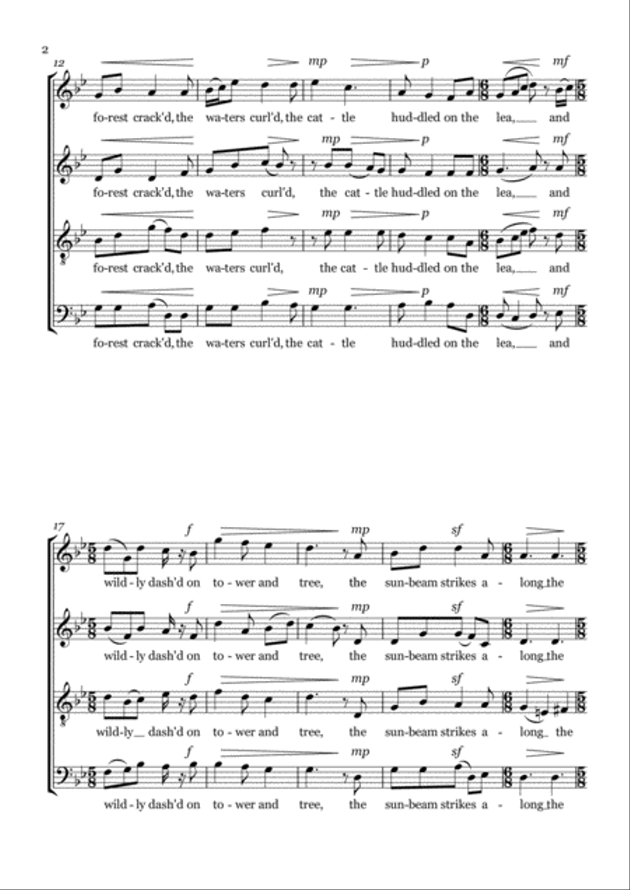 Tonight the Winds Begin to Rise 4-Part scores gallery preview page 2