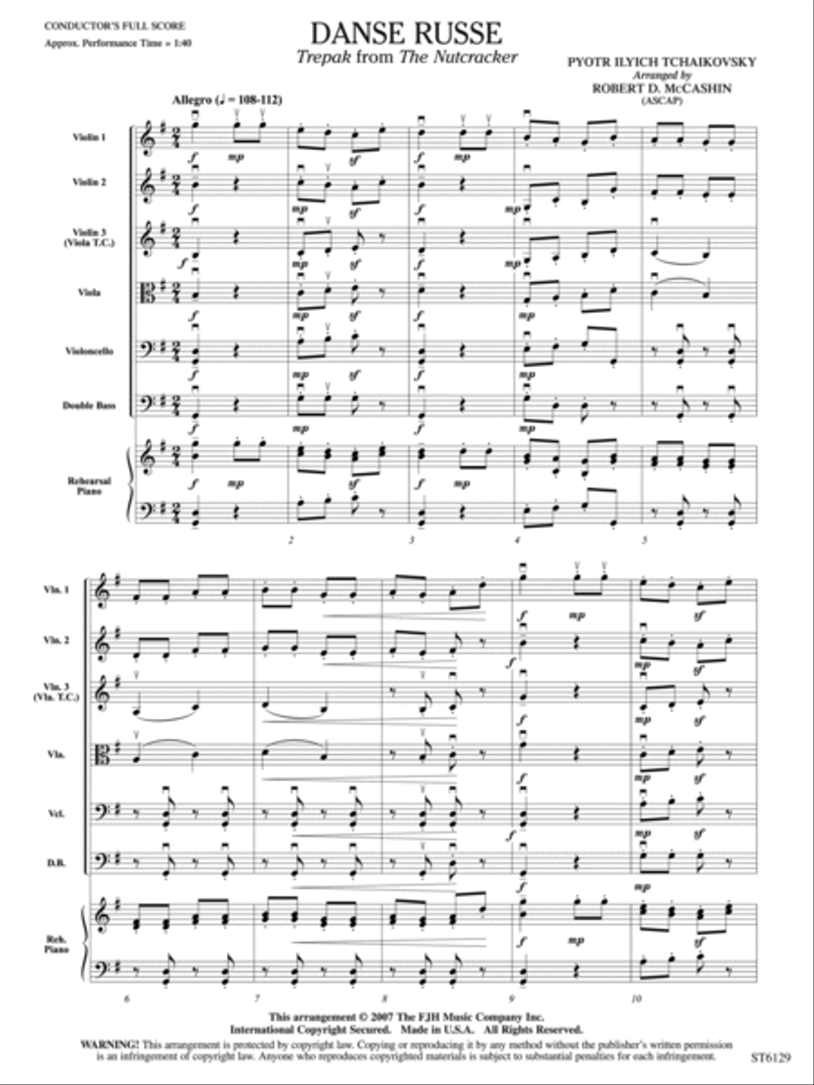 Danse Russe: Score Danse Russe: Score String Orchestra scores gallery preview page 3