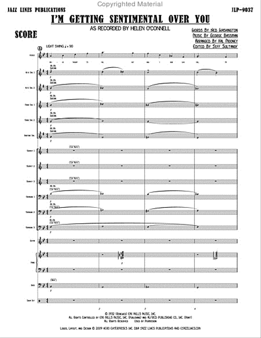 I'm Getting Sentimental Over You Big Band scores gallery preview page 3