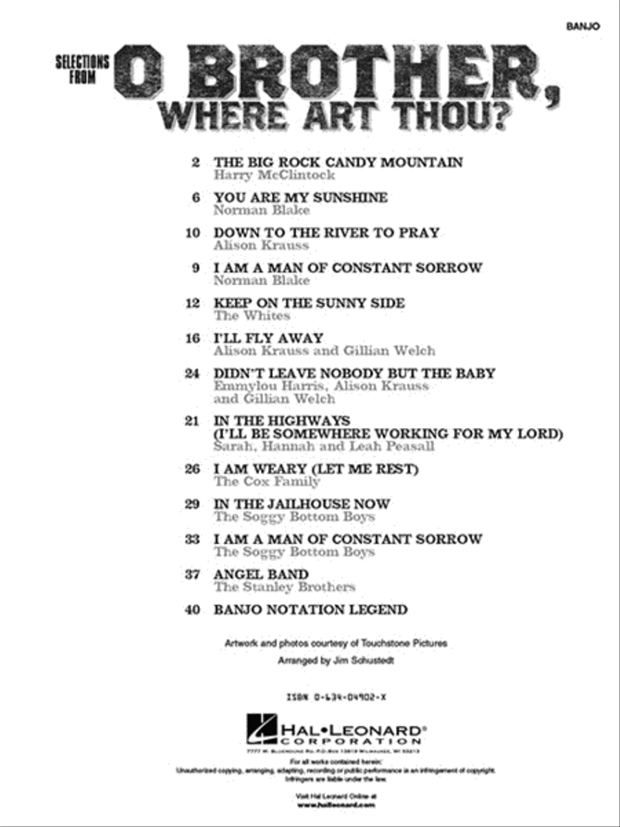 O Brother, Where Art Thou? Banjo scores gallery preview page 2