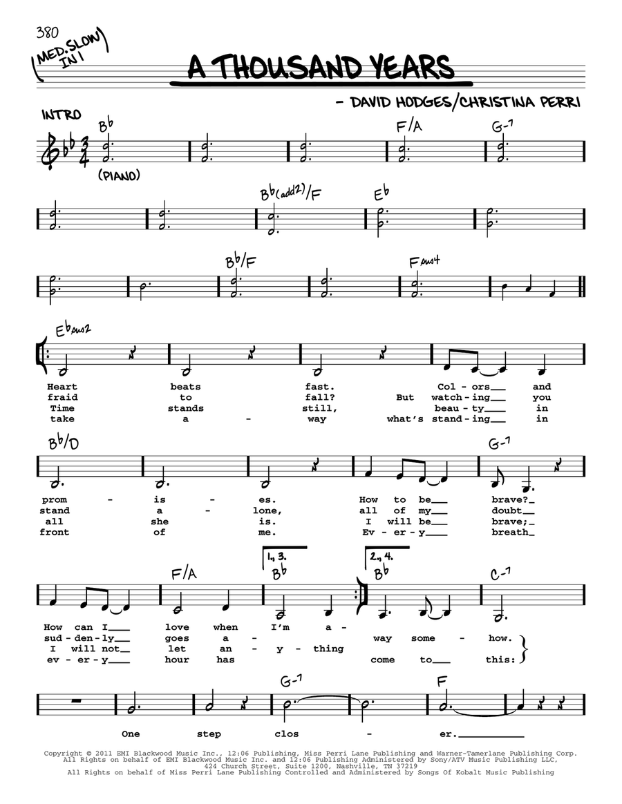 A Thousand Years Voice scores gallery preview page 1