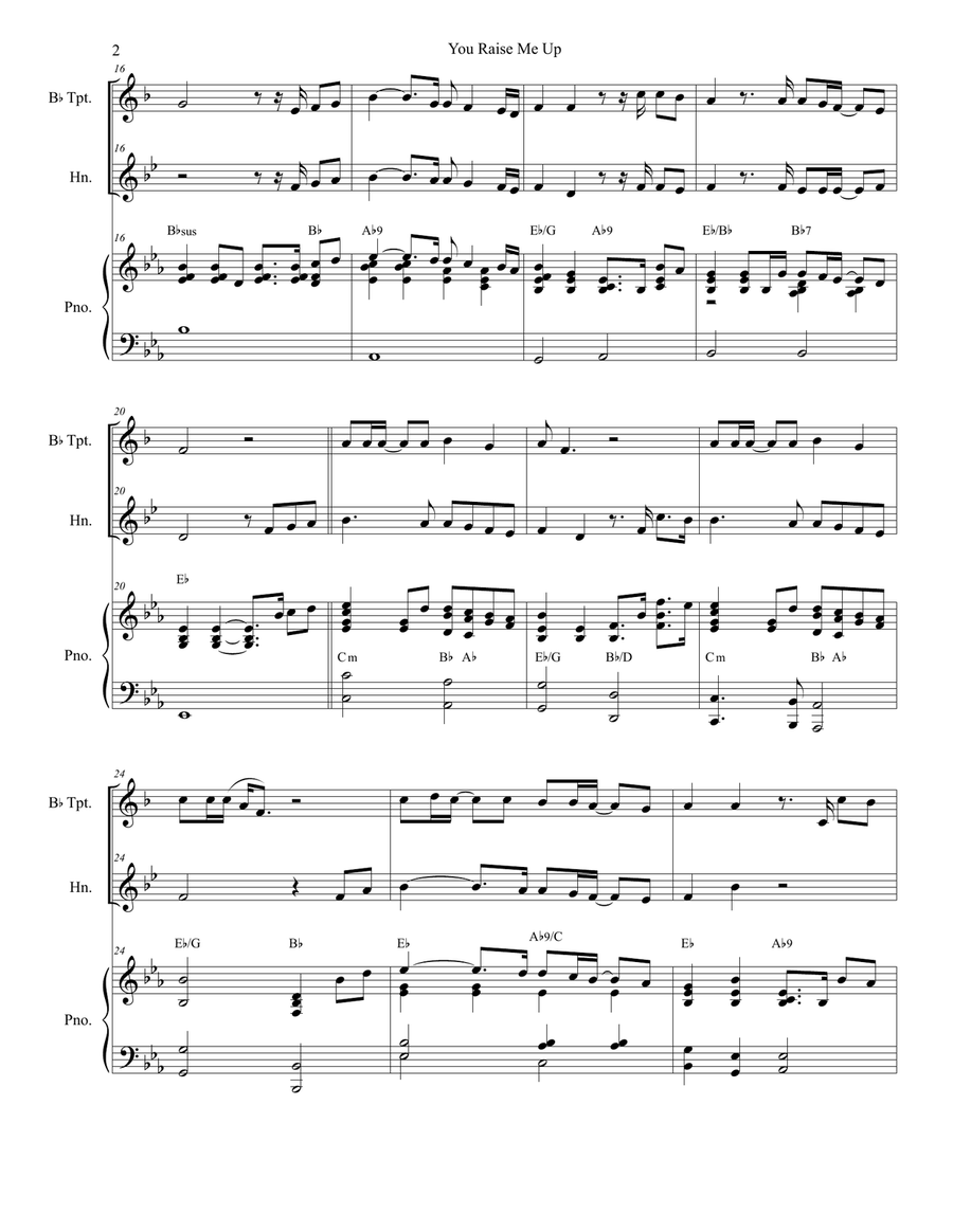 You Raise Me Up You Raise Me Up Brass Duet scores gallery preview page 2