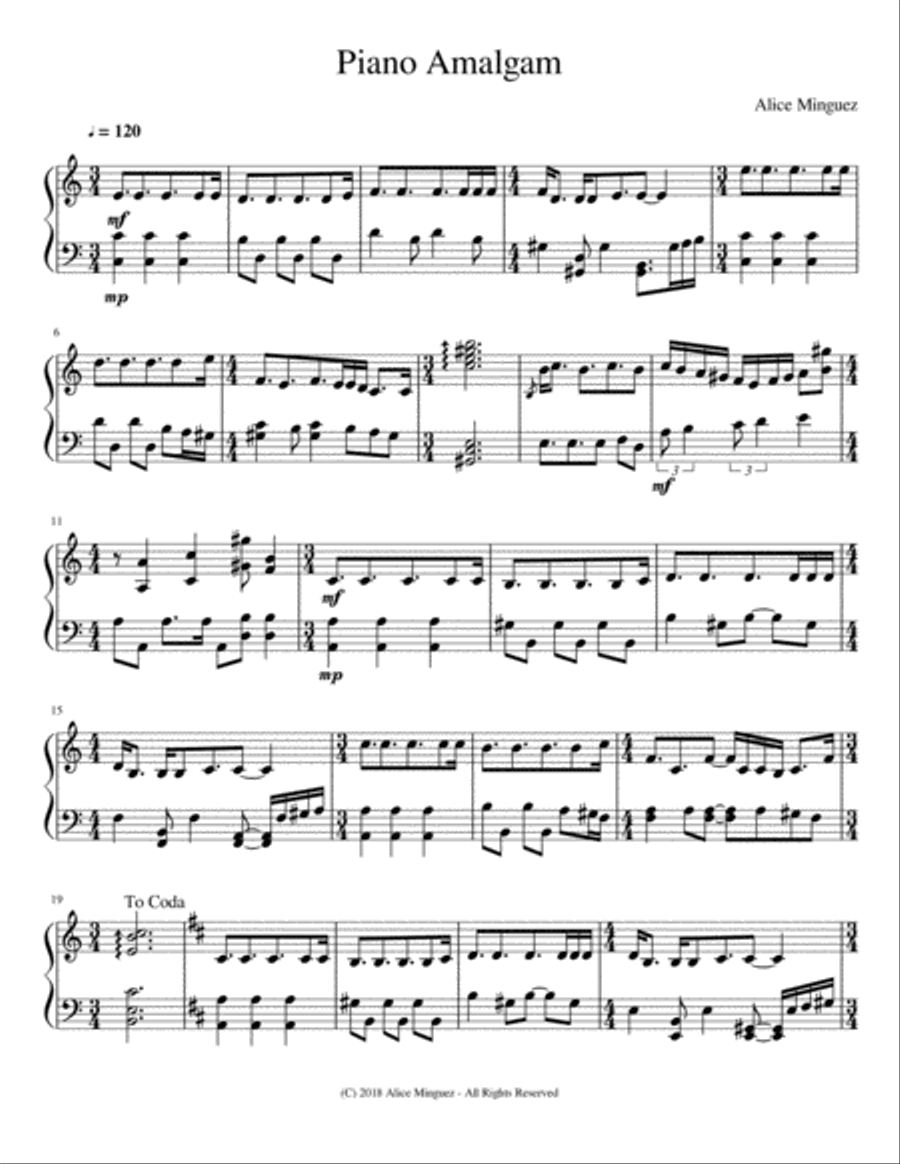 Piano Amalgam Piano Method scores gallery preview page 1