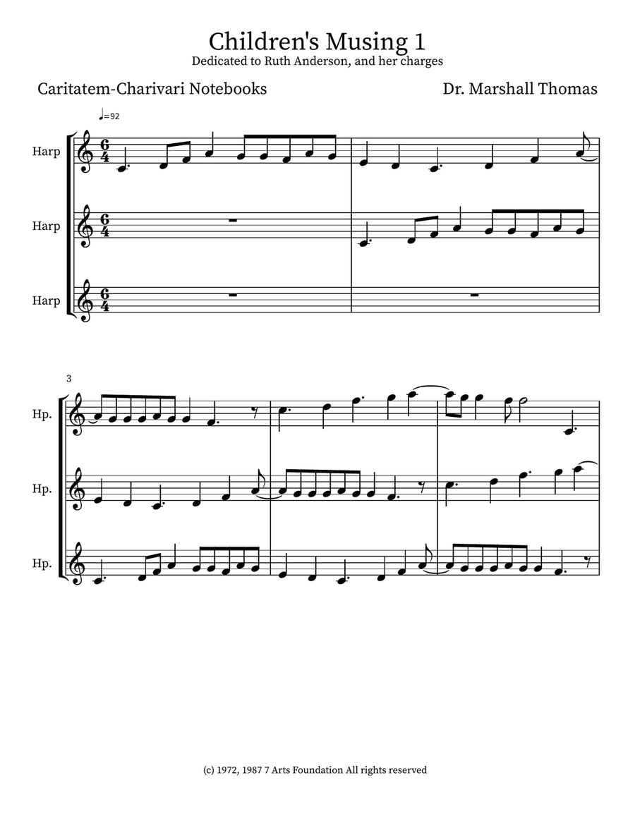 Children's Musing 1 Small Ensemble scores gallery preview page 1