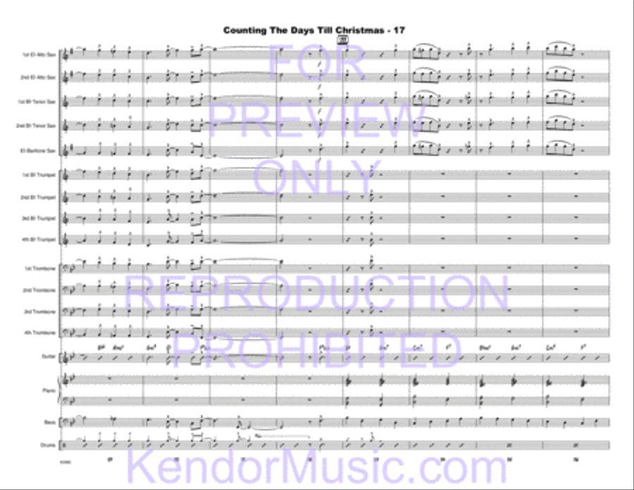 Counting The Days Till Christmas (Full Score) Jazz Ensemble scores gallery preview page 18