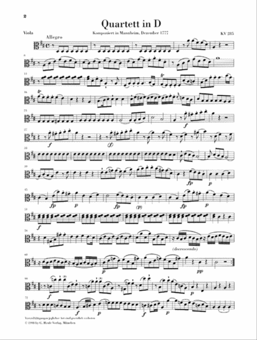 Quartets for Flute, Violin, Viola, and Violoncello Flute scores gallery preview page 5