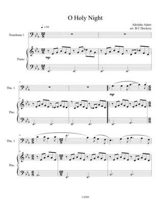 Book cover for O Holy Night (trombone solo) with piano accompaniment