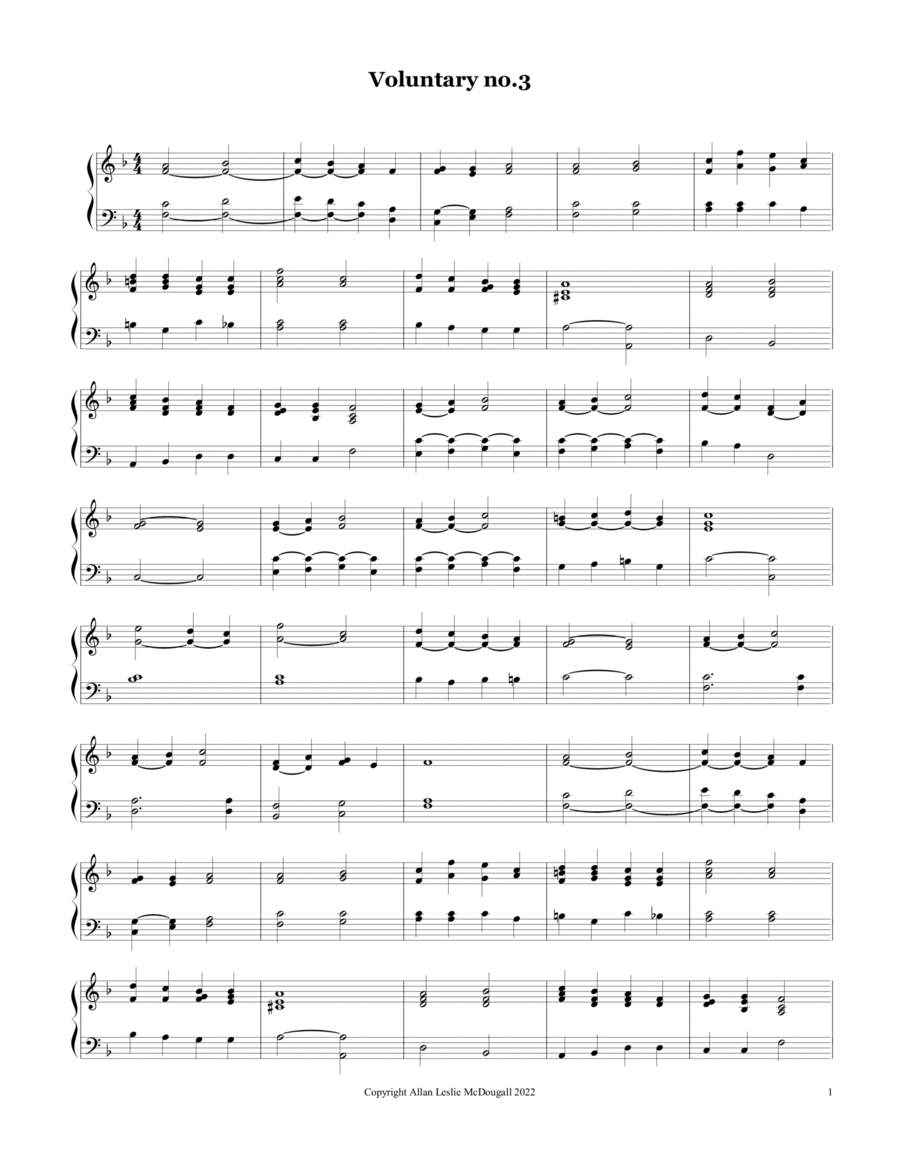 Voluntary No. 3 Organ Solo scores gallery preview page 1