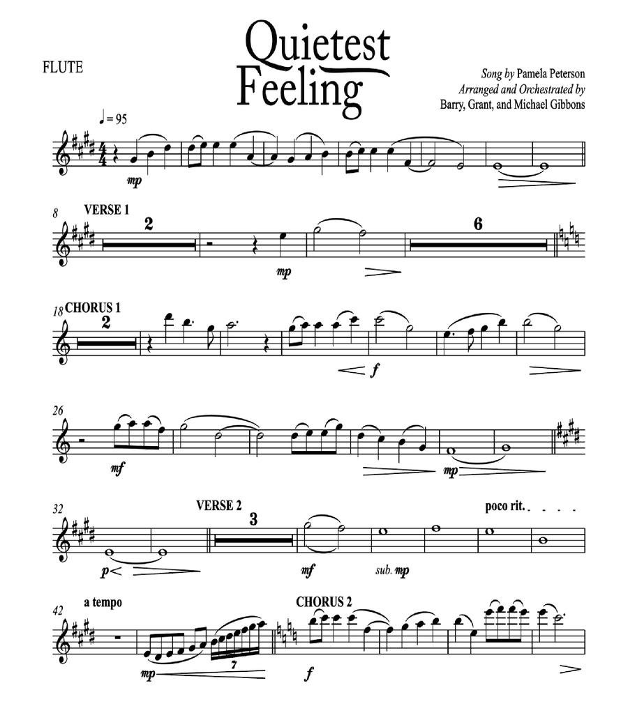 Quietest Feeling - Flute & Two Violins - Instrumental Parts Flute scores gallery preview page 2