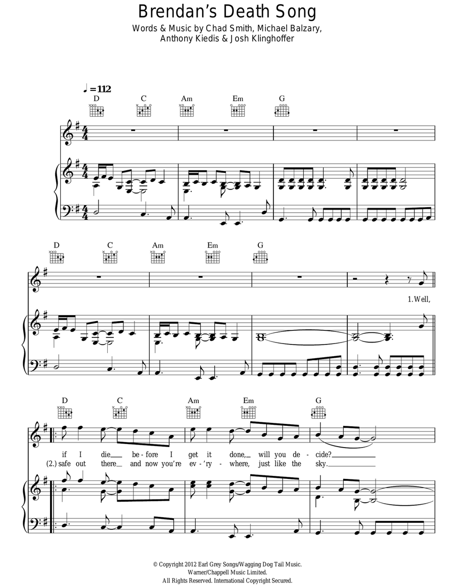 Brendan's Death Song Brendan's Death Song Acoustic Guitar scores gallery preview page 1