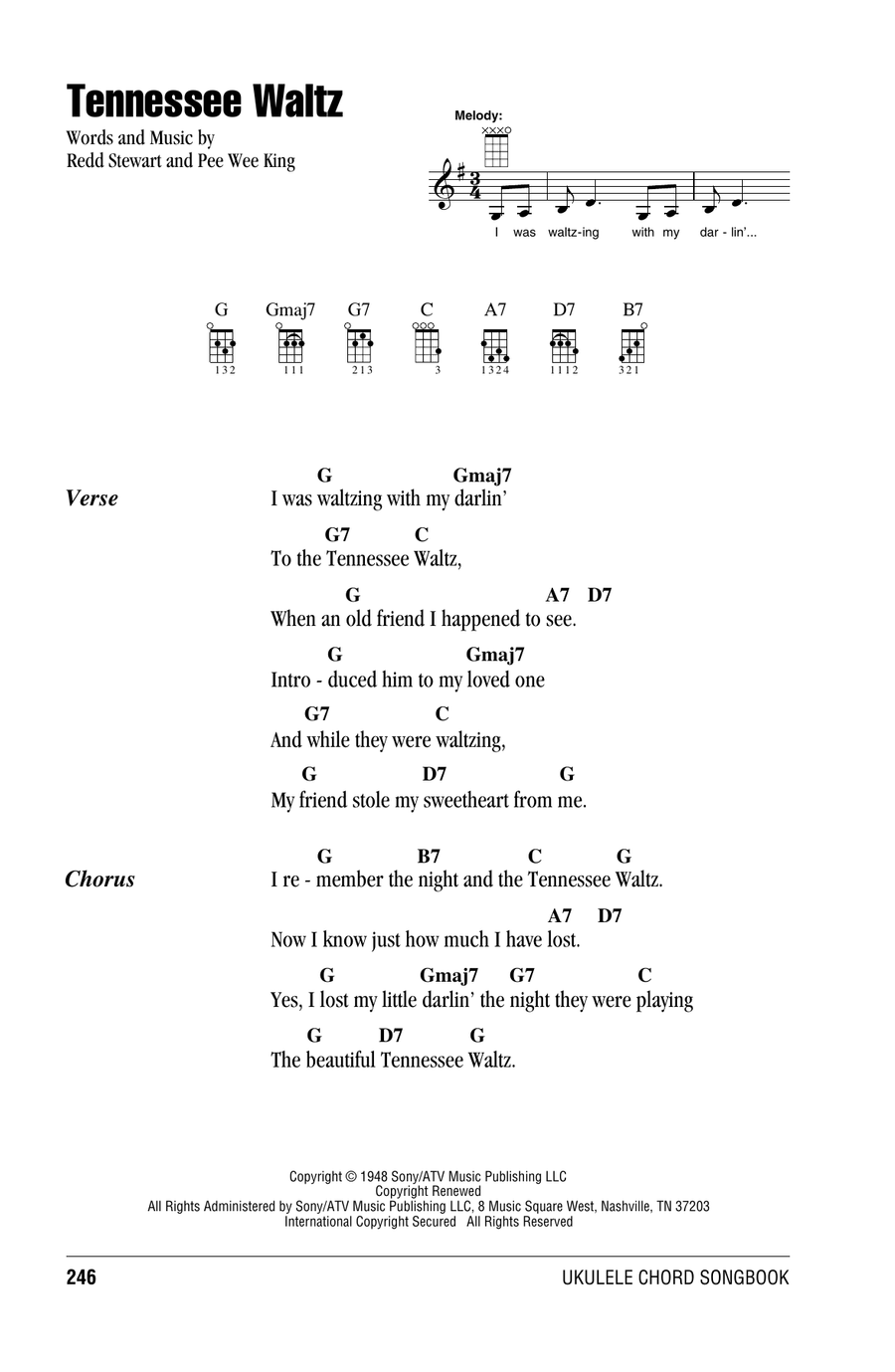Tennessee Waltz Ukulele scores gallery preview page 1