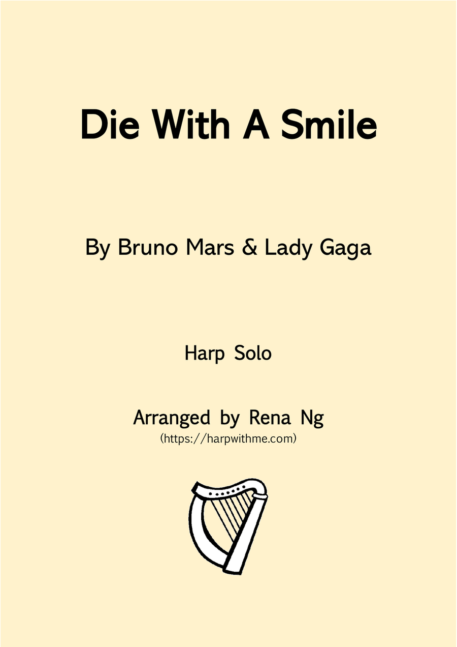 Die With A Smile Celtic Harp scores gallery preview page 1