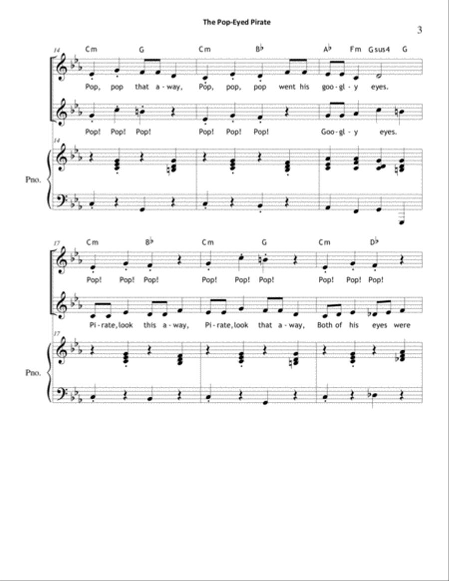 The Pop-Eyed Pirate The Pop-Eyed Pirate 2-Part scores gallery preview page 3