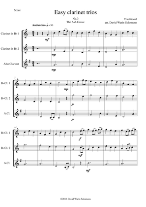 The Ash Grove (Llwyn Onn) for clarinet trio (2 B flats 1 Alto)