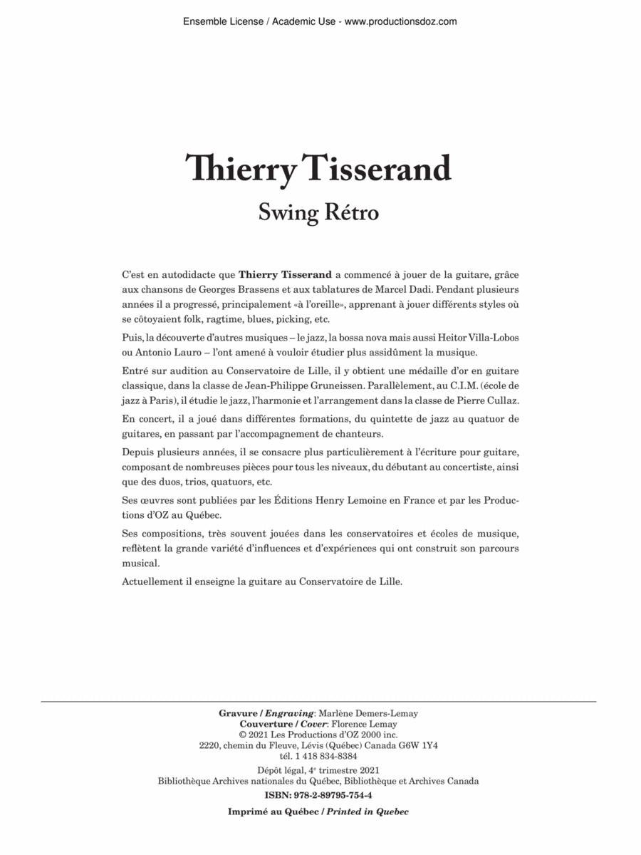Swing rétro Classical Guitar scores gallery preview page 1