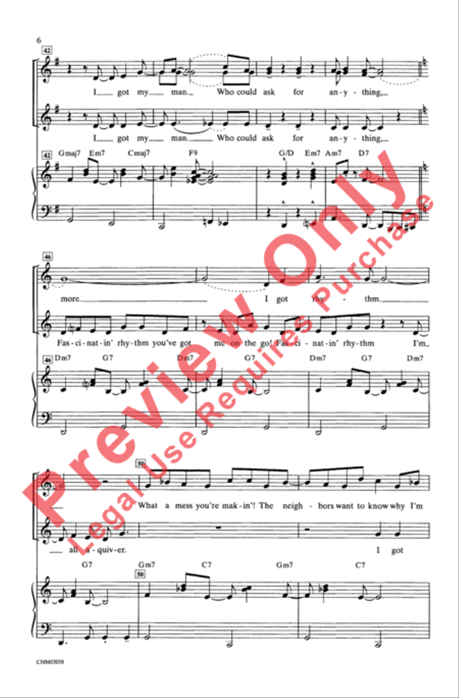 I Got Rhythm (with Fascinating Rhythm) SSA scores gallery preview page 6