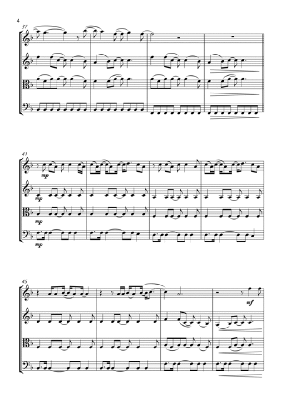 Just The Way You Are String Quartet scores gallery preview page 4
