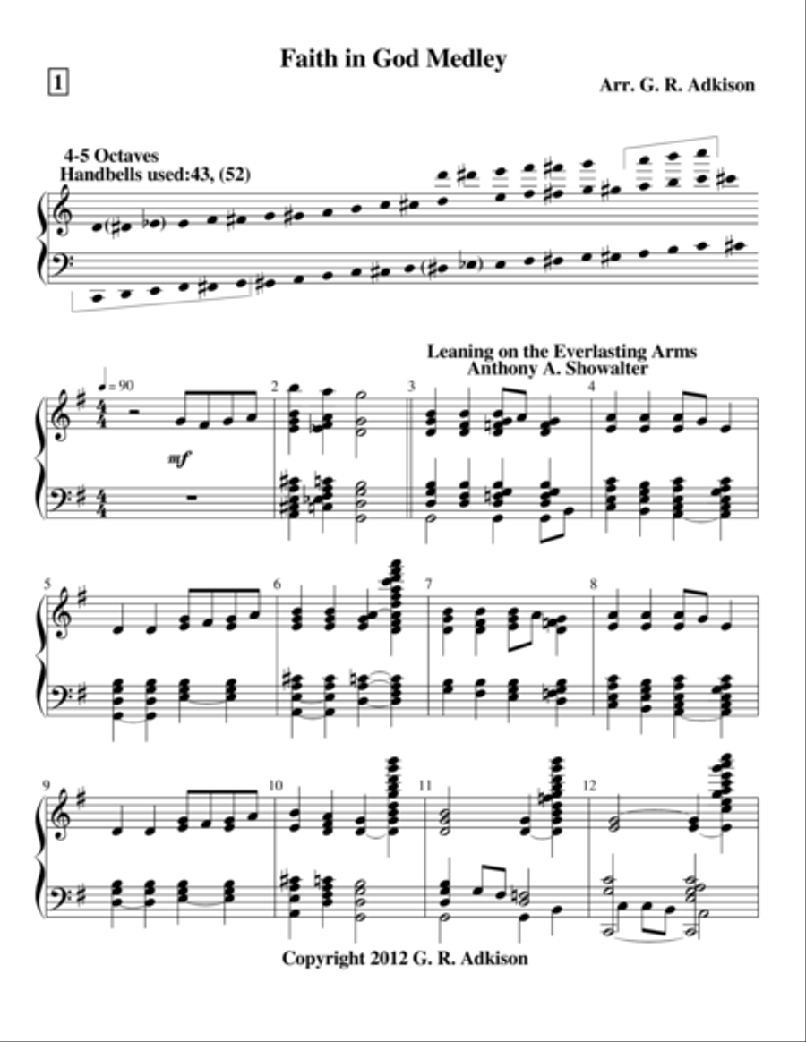 Faith in God Medley Handbell Choir scores gallery preview page 1