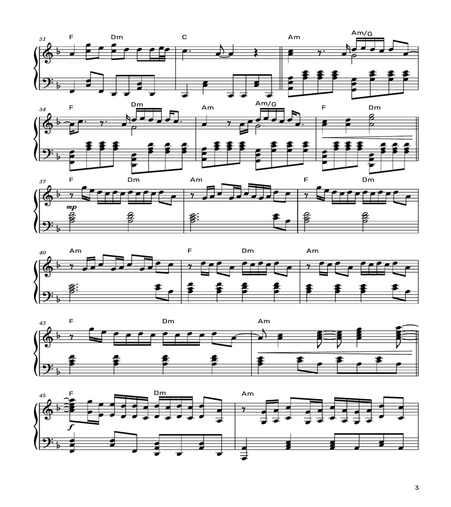 Daylight Piano Solo scores gallery preview page 3